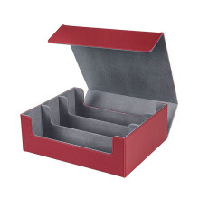 2X Kaartopbergdoos voor Ruilkaarten, 1800+ PU-Kaartdekhoes, Kaartdoos met Magnetische Sluiting voor Magnetische Spelkaarten Rood