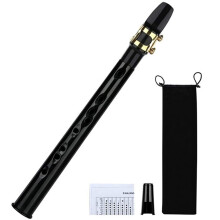 Mini Portable Saxophone Key of C Two Octave Range Pocket Saxophone for Travel Beginners Black