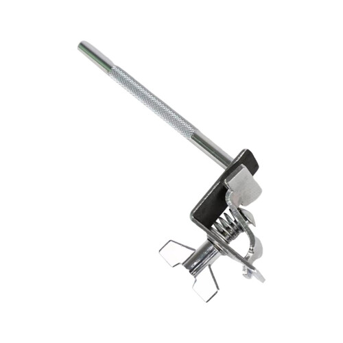 Cowbell Holder Clamp for Bass Drum, Secure Mount with Quick Installation, Silver Finish