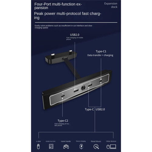 For Model3/Y  Motors  Fast Charging Data Interface Car Center 2 to 4 Charging Interface Docking Station 2