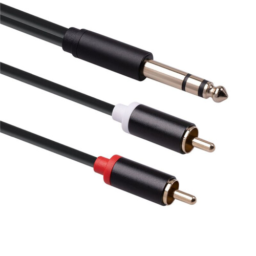 2pcs 6.35mm Cable to 2RCA Audio Cable Aux RCA Jack Y Splitter Cable for Amplifiers Audio DVD,5FT 1