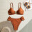 Dames 2-delige bikiniset met schelpuitsnijding,-Legergroen L 2