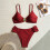 Dames 2-delige bikiniset met schelpuitsnijding,-karamel kleur XL 6