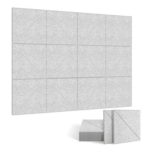 24 Pack Acoustic Panels, 12 X 12Inch Decorative Soundproofing Panels, Wall and Ceiling Acoustical Panels Silver Grey 1
