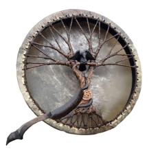 Handmade Shaman and Tongue Drum with Warm Resonance for Yoga, Meditation, and Sound Healing