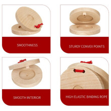32 Piezas Castañuelas Instrumento Musical de Castañuelas Instrumento Musical de Madera Instrumento de Percusión para Niños Adultos