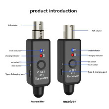 2X Microphone Wireless System Micphone Wireless Transmitter UHF Transmitter & Receiver for Dynamic/Condenser Microphon