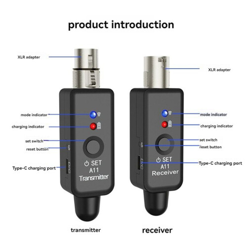 2X Microphone Wireless System Micphone Wireless Transmitter UHF Transmitter & Receiver for Dynamic/Condenser Microphon