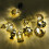 Gold Moon and Star LED String Lights, Warm White, Battery 4