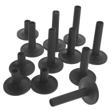 12pcs Flanged Drum Cymbal Sleeves with Base, Durable Black Plastic Drum Kit Replacement Parts for Easy Installation
