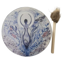 Shaman Drum 25cm Handmade Tree of Life Design with Drumstick for Adults