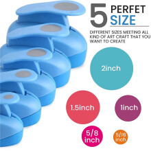 Circle Paper Punch, 5 PCS Circle Punches for Paper Crafts, 5 Different Size Circle Hole Punch,Random Colors