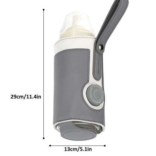 Portable Baby Bottle Warmer, 3 Level Temp, Adjustable, Compact, Grey 1