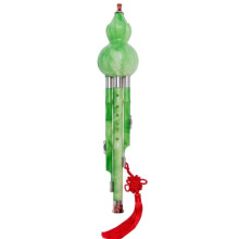 Green B Flat Hulusi Flute for Beginners Resin Cucurbit Gourd Musical Instrument for Kids