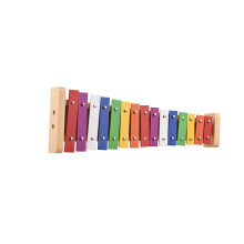 15 Note Glockenspiel Xylophone with Wooden Base, ColorCoded Bars and 2 Mallets for Beginners