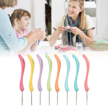 8 Stück Eisen Ergonomisches Häkelnadeln-Set zum Stricken, Größen 1,0 mm - 2,75 mm