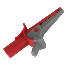 Isolierte Prüfklammer 20mm Öffnung Stromtestclip mit 4mm Bananenstecker Rot