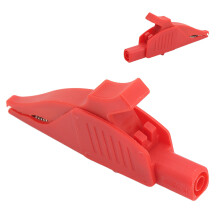 Messing-Elektroklemme mit Isolationshaube, 4 mm/0,2 Zoll Schwanz, Sicherheitsklemme, 32A/1000V, Rot