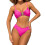 Dames 2-delige bikiniset met schelpuitsnijding, hoge-rozerood S 1