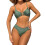 Dames 2-delige bikiniset met schelpuitsnijding,-Legergroen L 1