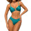 Dames 2-delige bikiniset met schelpuitsnijding, hoge-Groene S 1