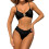 Dames 2-delige bikiniset met schelpuitsnijding, hoge-Zwarte S 1