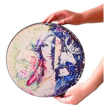 End Handmade Shaman Frame Drum for Adults with Resonant Sound for Ritual and Decoration