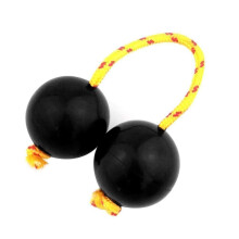 African Double Gourd Shaker Rattle with Easy Grip for Polyrhythmic Ensemble Music 19x5cm