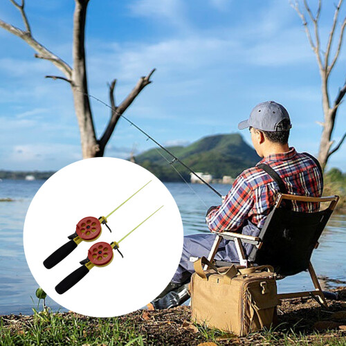 2pcs Ice Fishing Rod High Strength Plastic Construction-L 2