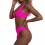 Bikini Set for Women Solid V Neck Knot Front Push-peacockblue M 4