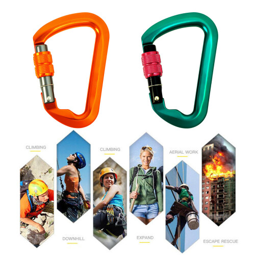 Climbing Carabiner Safety Hook with-Blue Threaded Main Lock 2