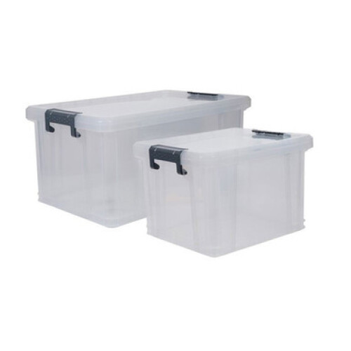 Strata Strata StackMaster Clear Plastic Storage Box Set - 35L + 70L