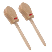 Wooden Castanet Clapper with Handle Pack of 2 Percussion Instrument Clear Crisp Sound Durable Wood