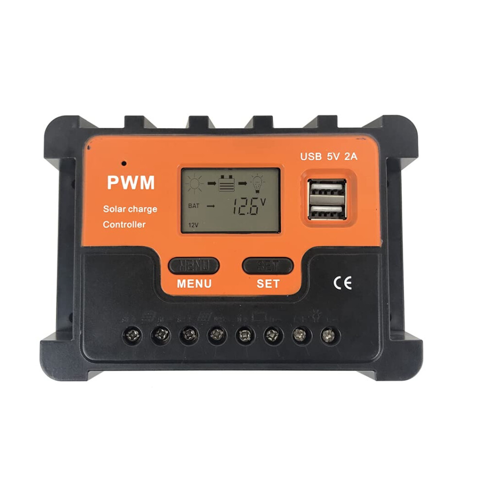 10A Pwm Solar Charge Controller 12V 24V With Lcd Display, Smart Battery Management, Auto Voltage Detection 9455672100526