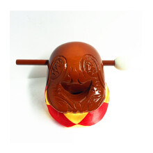 3.5 Inch Wooden Fish Temple Block Drum with Mallet and Mat for Zen Meditation Rituals