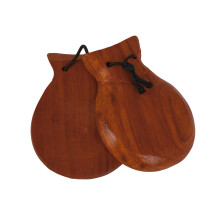 Professional Mahogany Spanish Castanets 57mm x 78mm Flamenco Wooden Hand Percussion Instrument