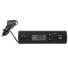 Car Digital Temperature Clock, Dual Probe, LCD Display, 33x12mm