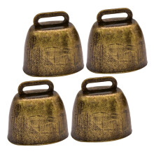Compact Component Low Profile 3.5x3.5x2cm Mini Iron Cow Bells for Crafts and Farm Decor 4pcs