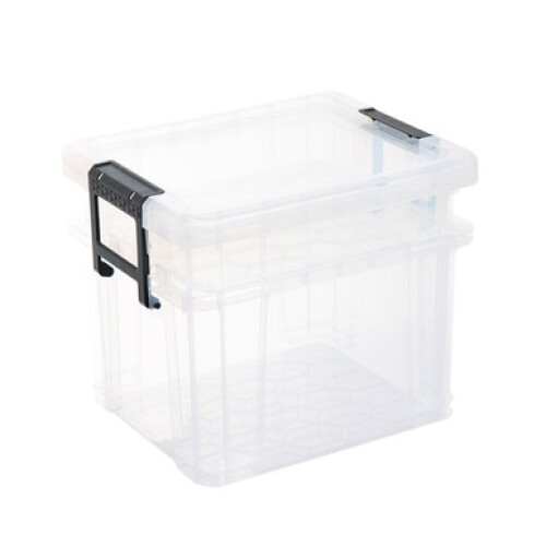 Strata Strata Two Tier StackMaster Clear Plastic Storage Box - 35L with 10L Top Box