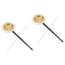 Golden Buddha Meditation Instrument Set Copper Decorative Pair 34.5x12cm Matching Finish