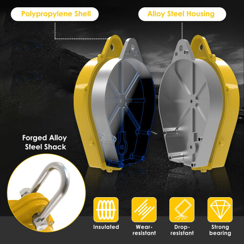 17FT Self Retracting Lifeline Fall Protection Gear with Double Locking Hook for Roofing and Construction 2