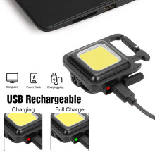 Multifunctional 500lm Rechargeable Mini LED Flashlight Keychain, 95*55*27mm