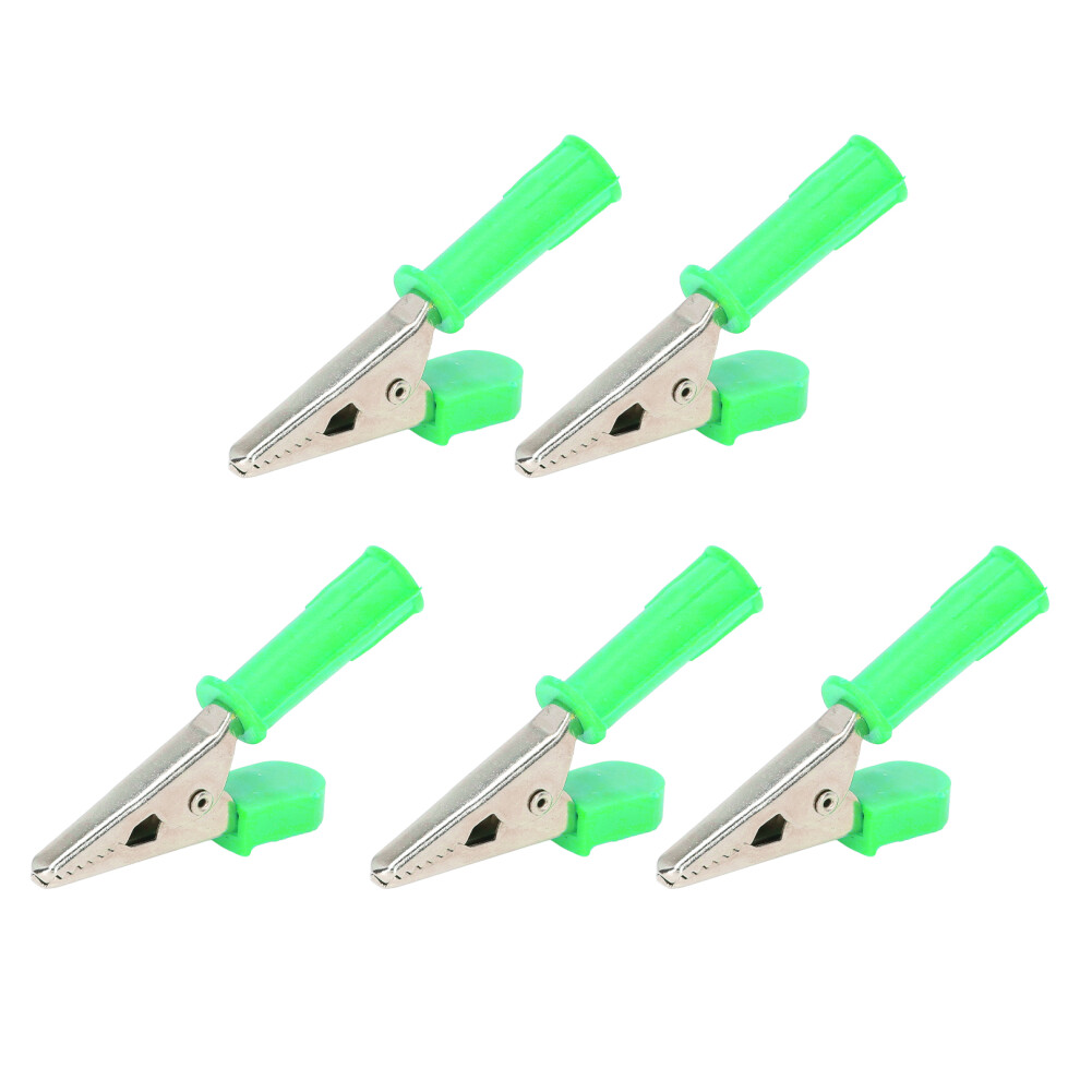 10Pcs Brass Insulated Crocodile Clips Testing Clamps 20A Green 8461390409736