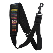 Adjustable Padded Saxophone Neck Strap with Folk Style Cotton for Alto and Tenor, 4 Colors