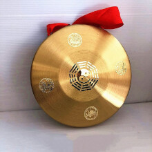 Chinese Brass Gong 25cmm Feng Shui Decor for Home with Precise Color Matching