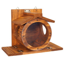 Outdoor Squirrel Feeder Wall Mounted WeatherResistant Wooden Feeding Station with Large Capacity
