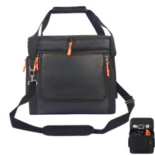 Portable Power Station Bag with Mic Pocket, Waterproof Camping Travel Case, Black 9.8x10x13.8 in