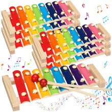 Kids Wooden Xylophone for Toddlers 6 Note Musical Instrument with Mallets Durable Preschool Toy
