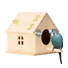 Wooden Bird Nesting Box for Parakeets Lovebirds Cockatiels Conures, Indoor Outdoor Easy Clean