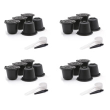20 Reusable Capsules Refillable Coffee Capsule Filter with Coffee Machines with Coffee Spoon Brush